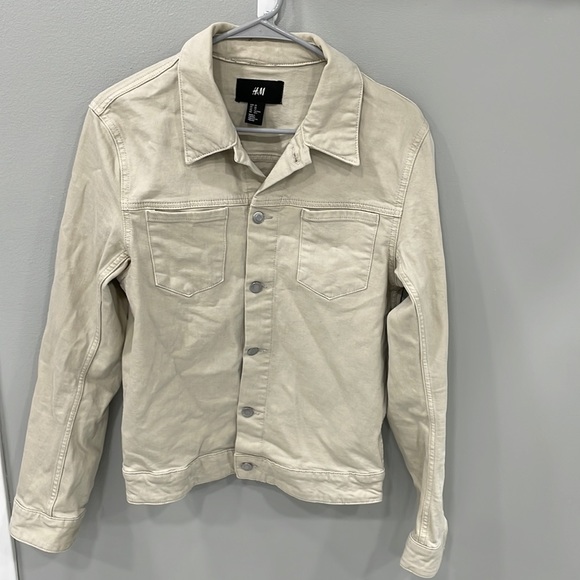 H&M Jackets & Coats Hm Cream Jean Jacket Poshmark